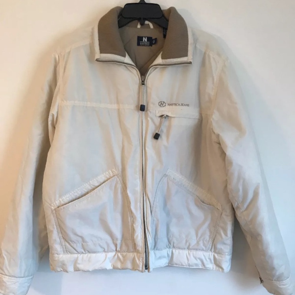 Nautica Jean Company Cream Bomber Jacket